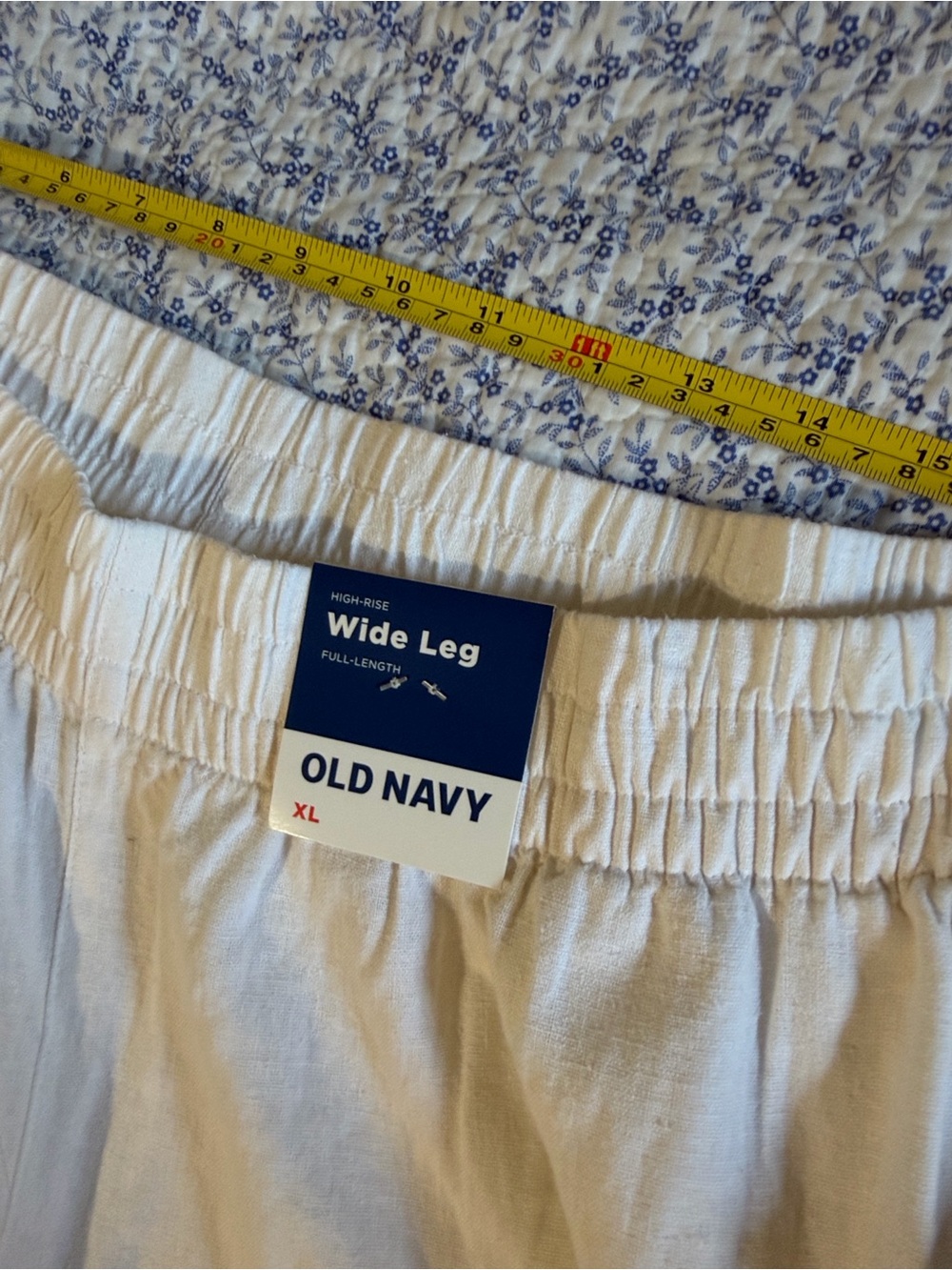 Old Navy White Wide Leg womens linen pants